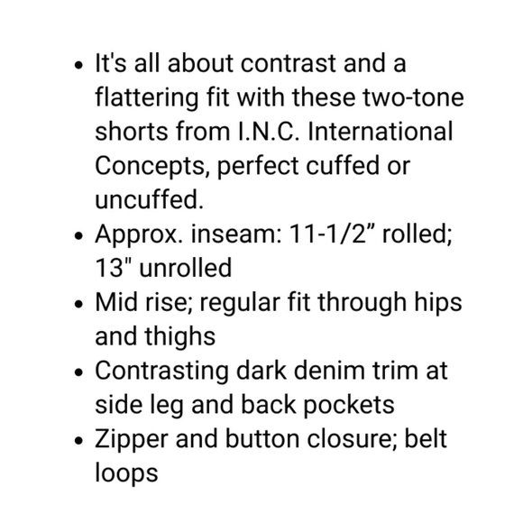 INC International Concepts Women's Mid Rise Cuffed Bermuda Shorts MD - Picture 14 of 15